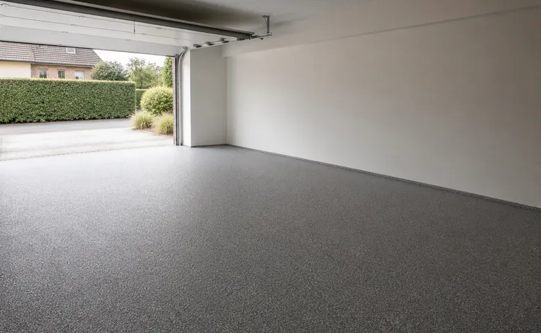 Sol de garage en tapis de pierre gris