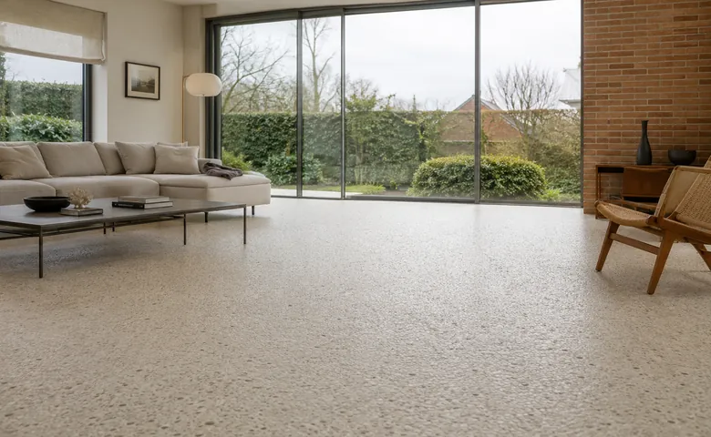 Sol intérieur en tapis de pierre lisse et sans joint